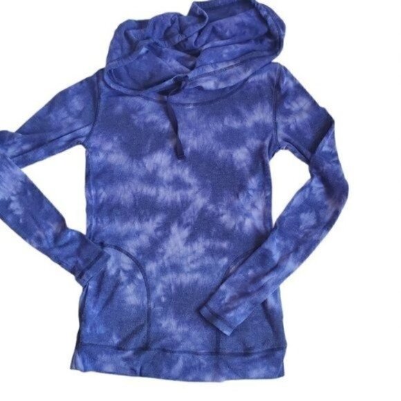 Cruel Denim Purple Tie-Dye Cowl Neck Sweatshirt - Picture 1 of 12